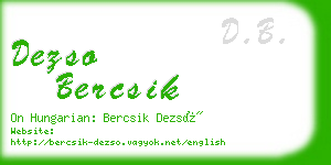 dezso bercsik business card